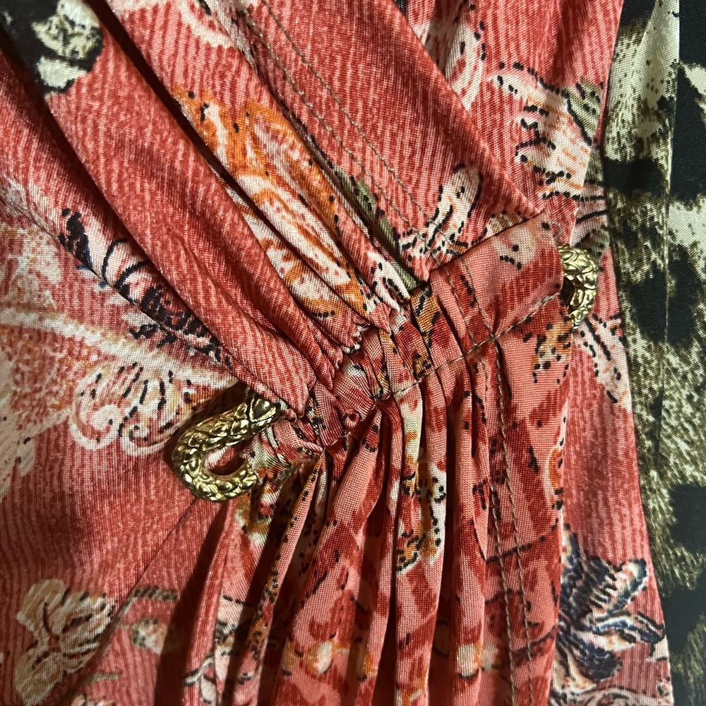 Roberto Cavalli Multicolor Floral Long Sleeve Midi Dress - Picture 4 of 11
